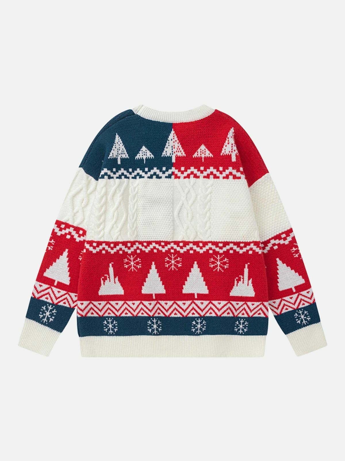 colorblock santa patchwork sweater retro & edgy streetwear 2387
