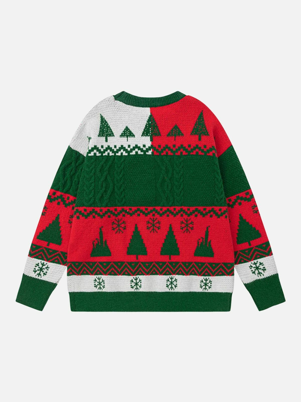 colorblock santa patchwork sweater retro & edgy streetwear 7399
