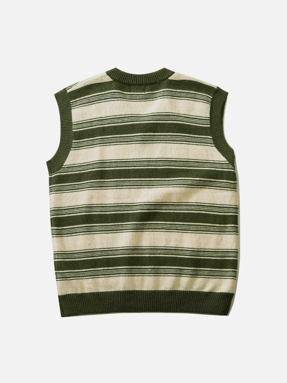 colorblock stripe sweater vest edgy retro statement piece 1646