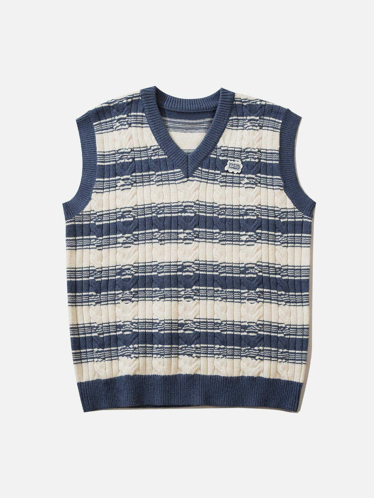 colorblock stripe sweater vest edgy retro statement piece 2081