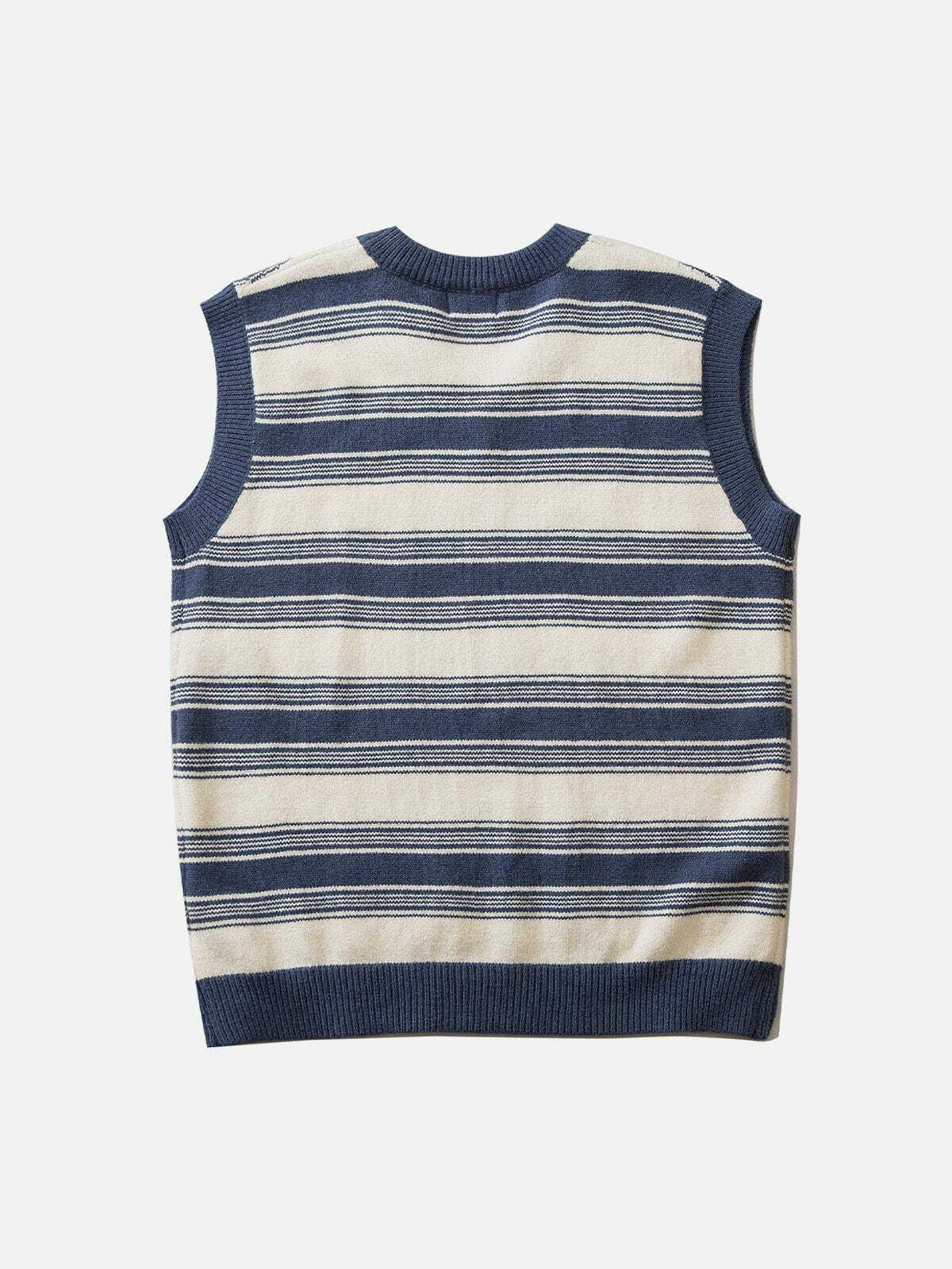 colorblock stripe sweater vest edgy retro statement piece 2922