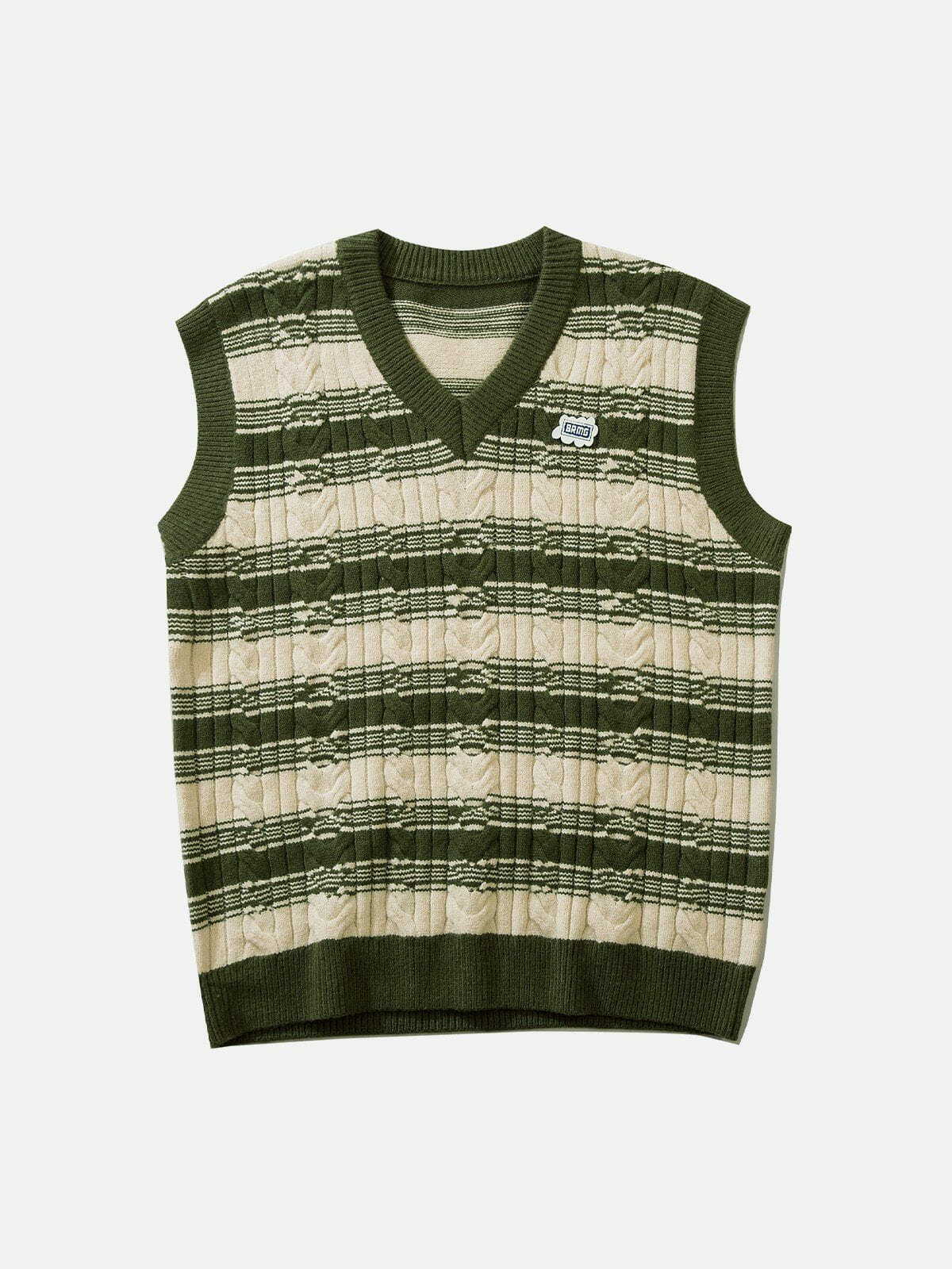 colorblock stripe sweater vest edgy retro statement piece 5947