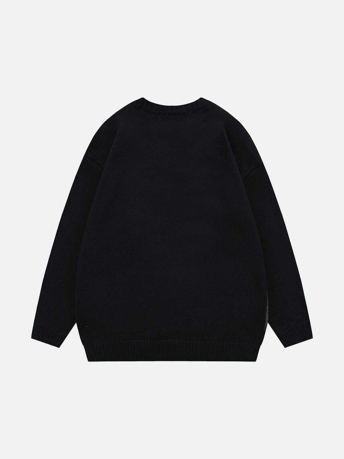 colorblock vintage letter sweater urban streetwear essential 2540