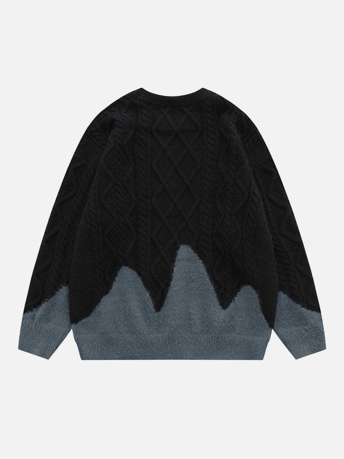 colorblock vintage sweater edgy y2k fashion icon 1441