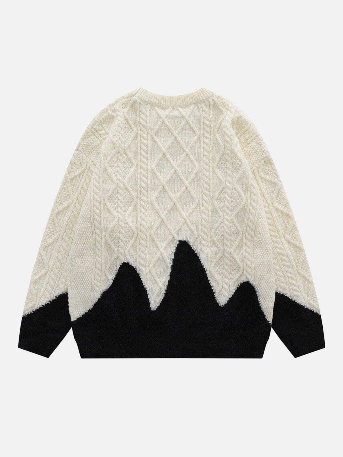 colorblock vintage sweater edgy y2k fashion icon 3138