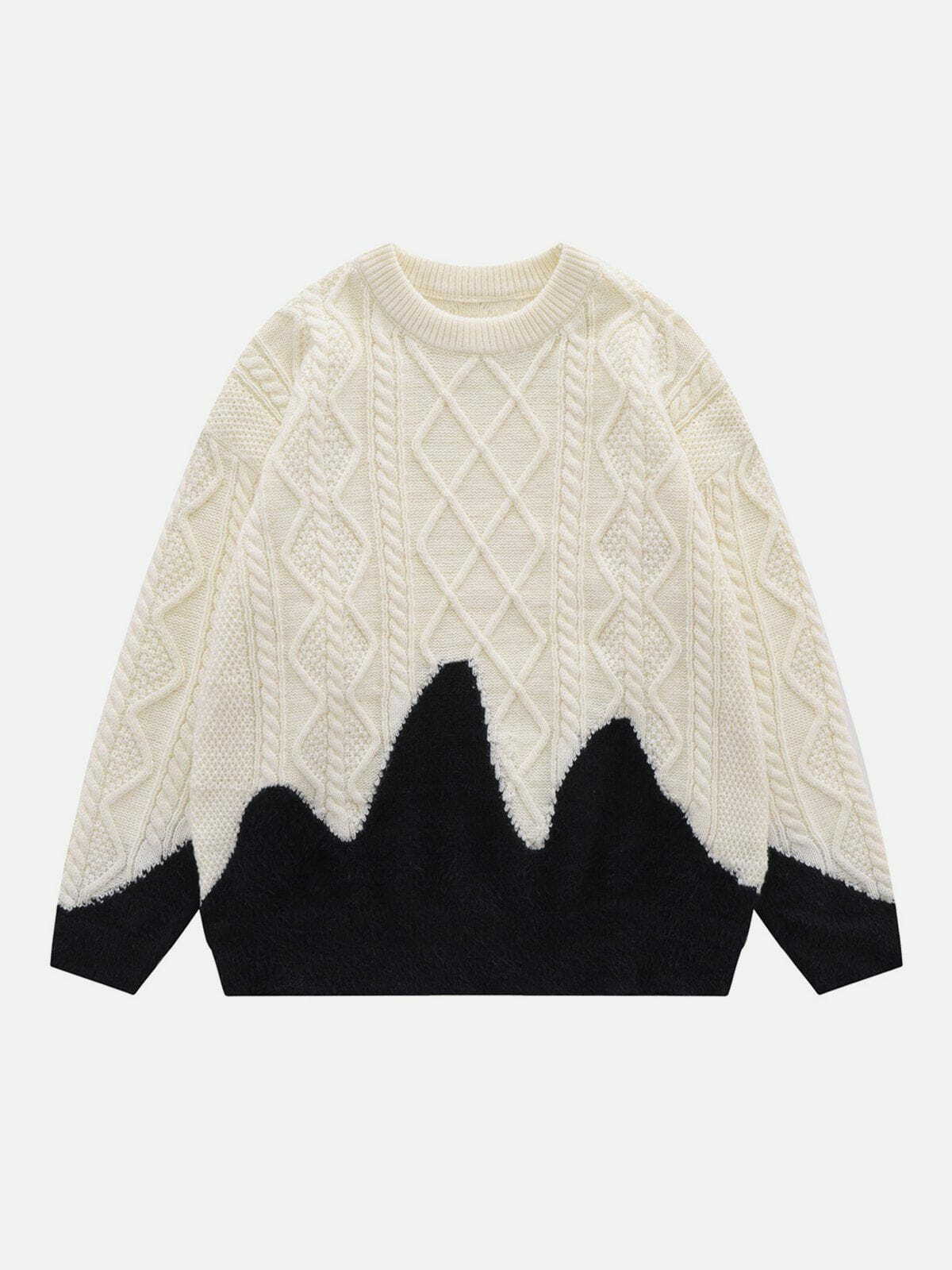 colorblock vintage sweater edgy y2k fashion icon 5424