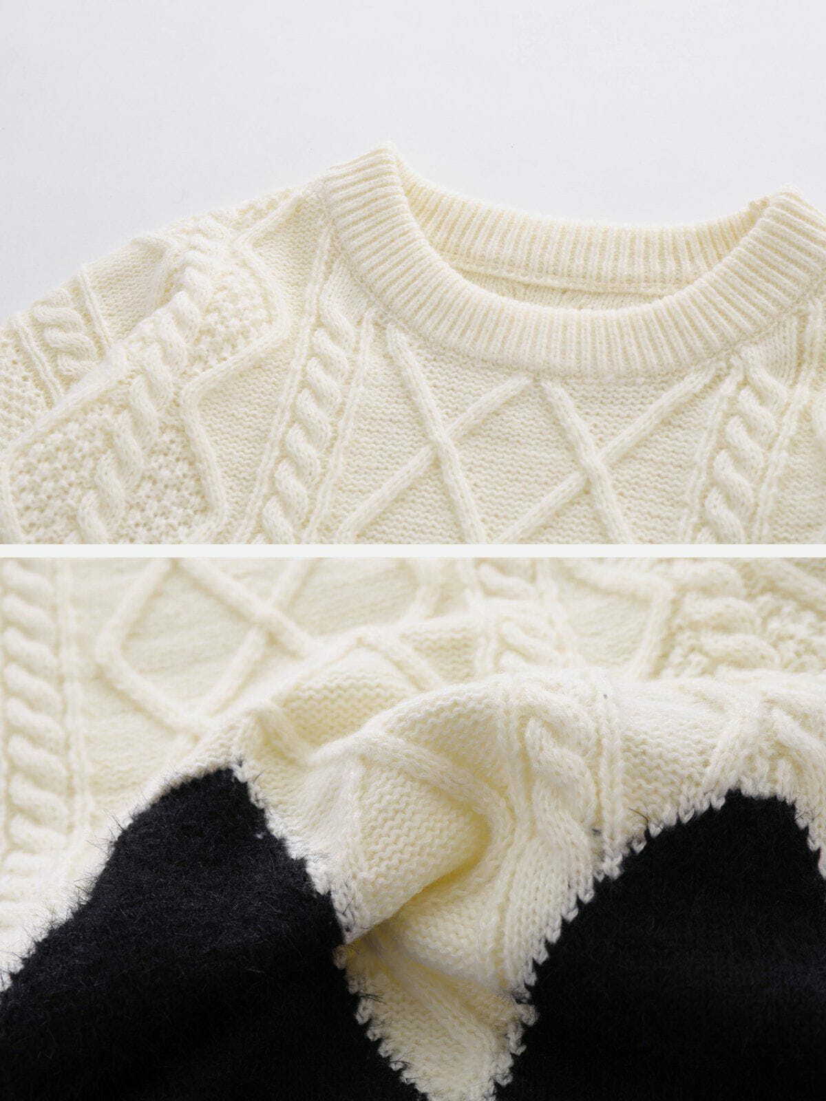 colorblock vintage sweater edgy y2k fashion icon 8272