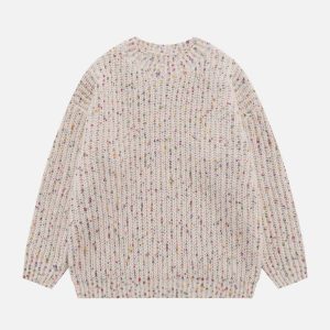 colorful dot sweater retro & vibrant streetwear 5543