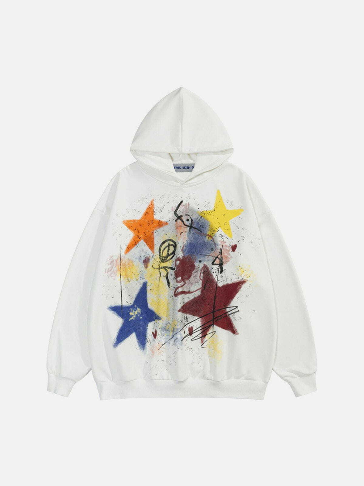 colorful graffiti print hoodie vibrant y2k streetwear 1287