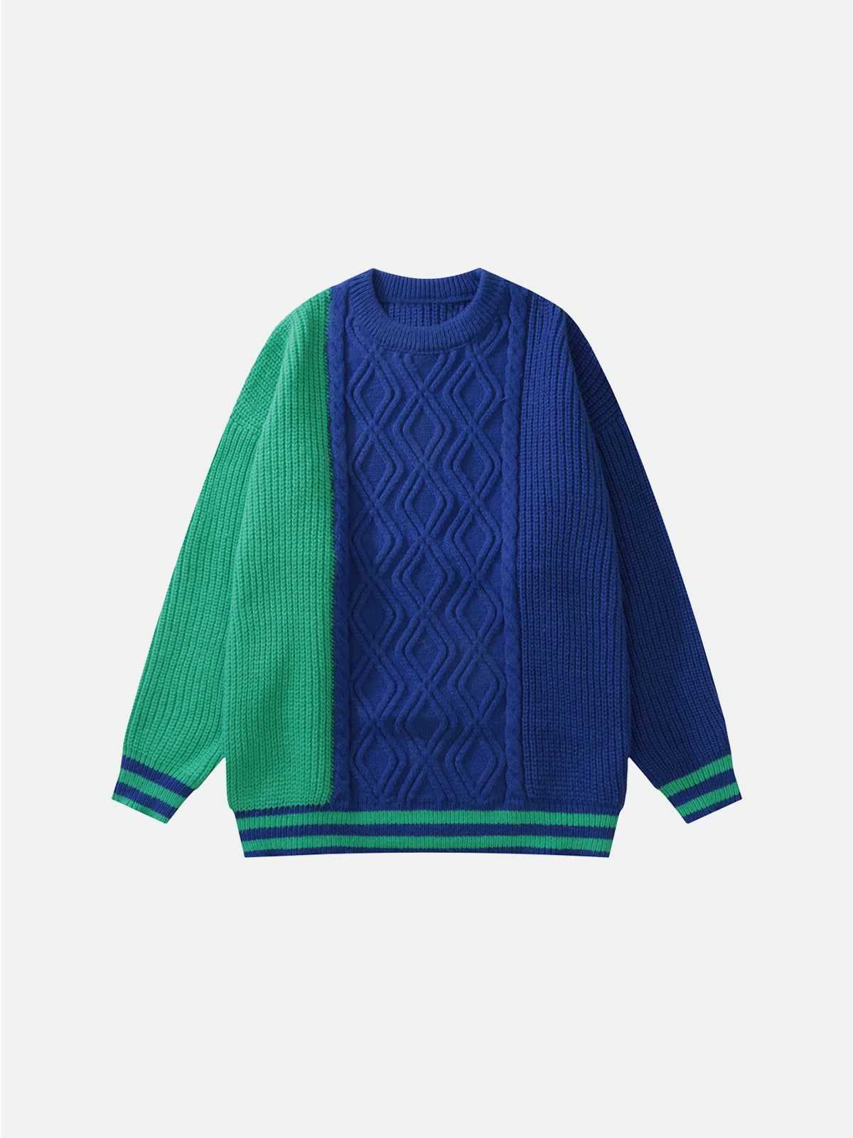 colorful patchwork sweater quirky & retro streetwear 5850