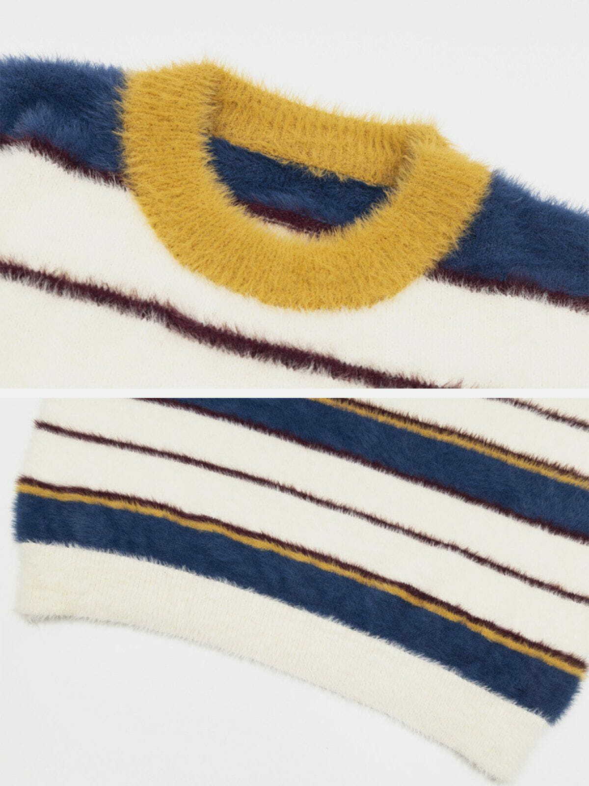 colorful striped knit sweater retro chic statement 1647