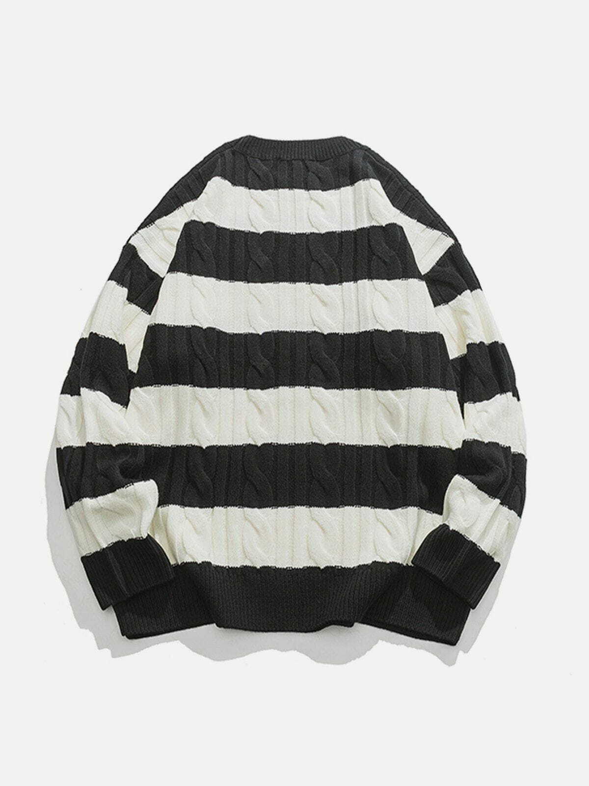 colorful striped knit sweater retro chic statement 3791