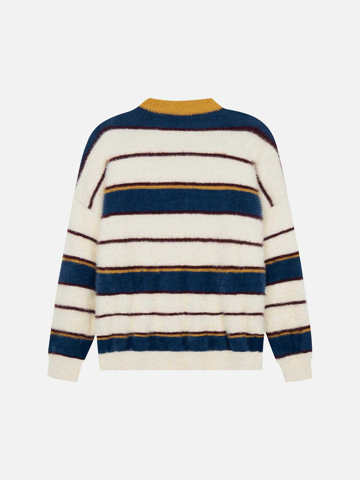 colorful striped knit sweater retro chic statement 3957