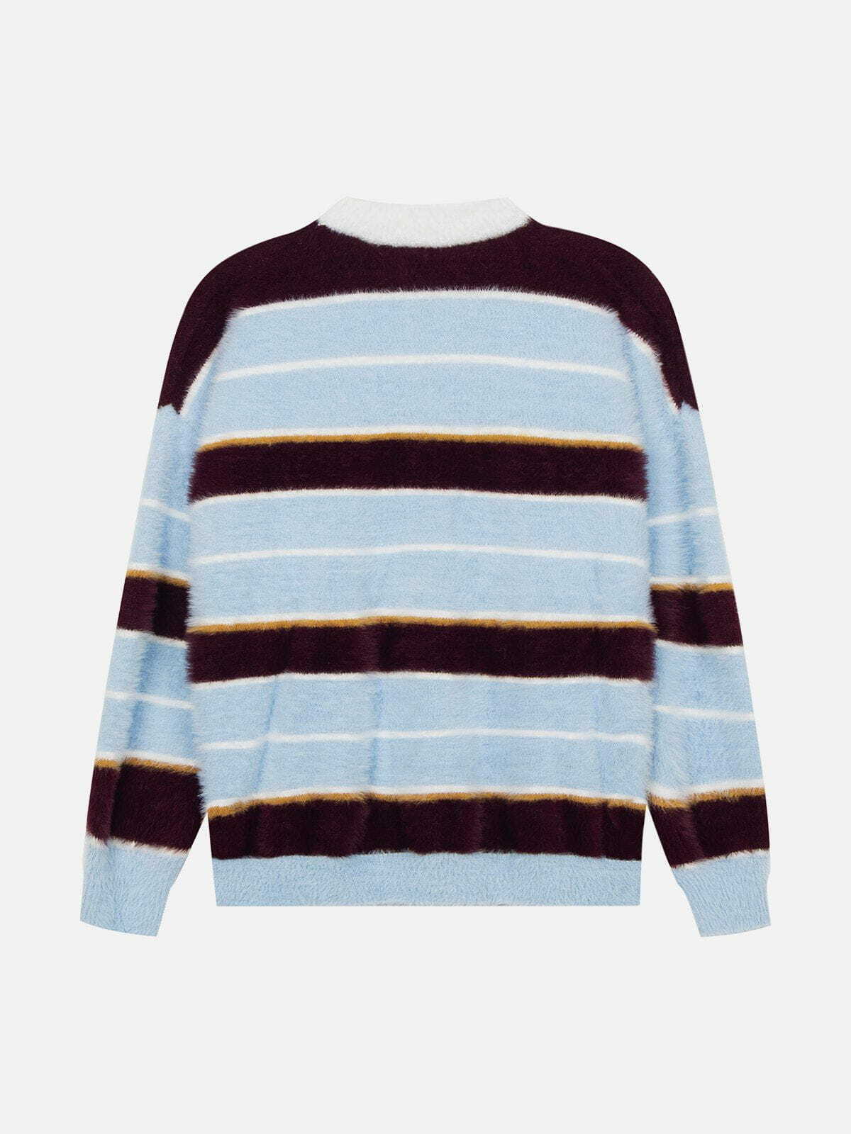 colorful striped knit sweater retro chic statement 6308