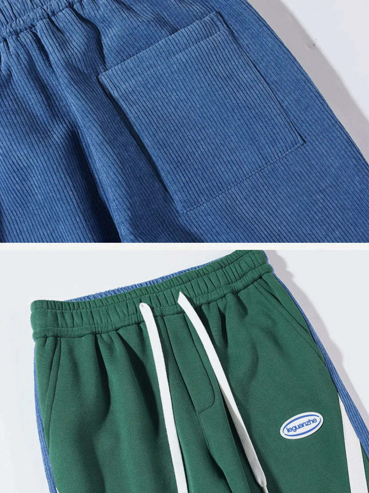 contrast corduroy sweatpants edgy & retro streetwear 3388