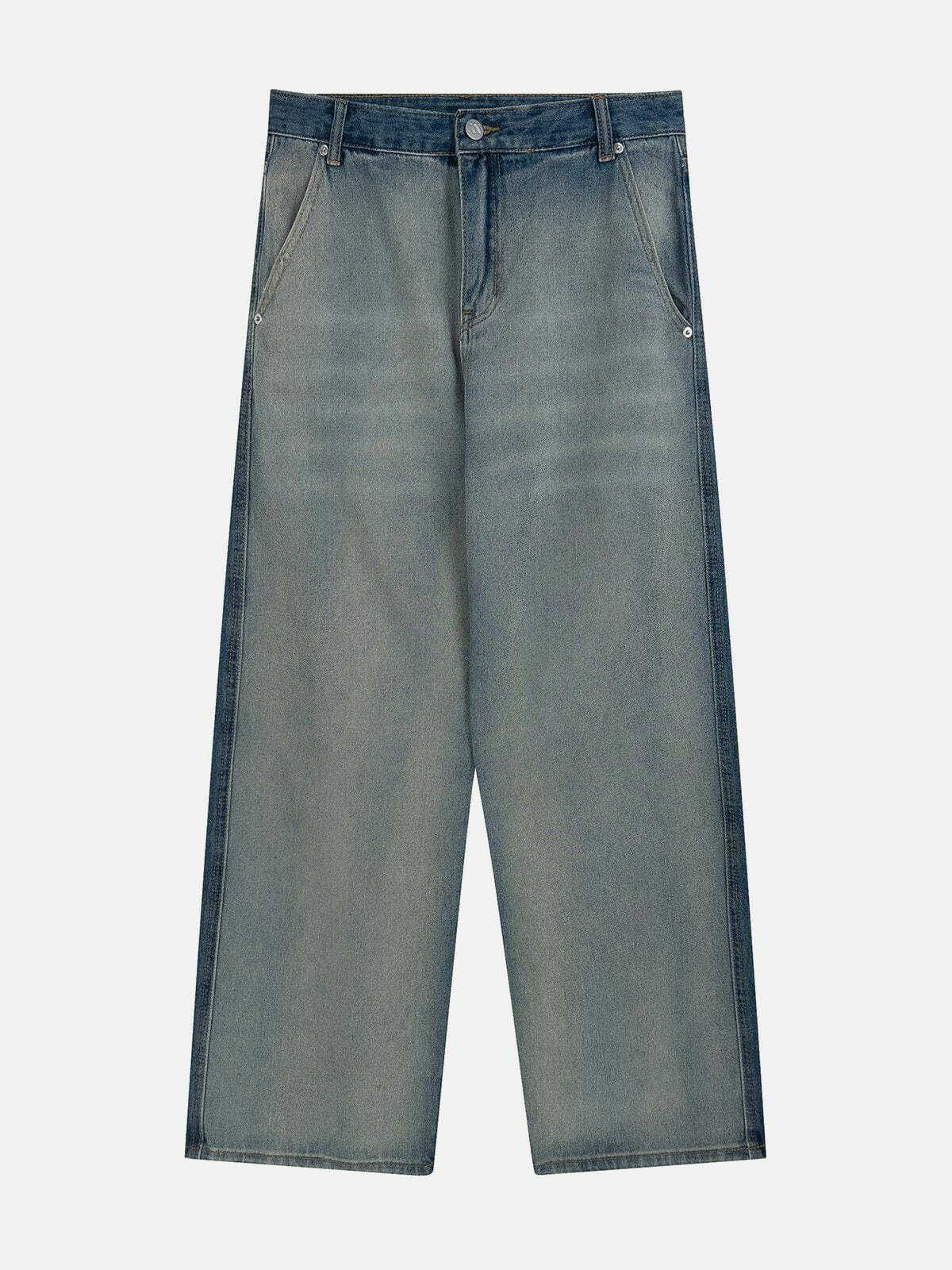 contrast waterwashed jeans edgy & retro streetwear 8731