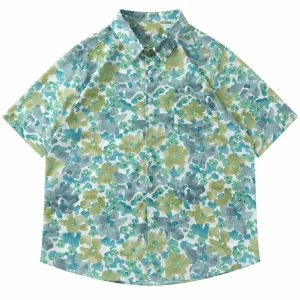 contrasting floral print shirt vibrant y2k fashion choice 4471