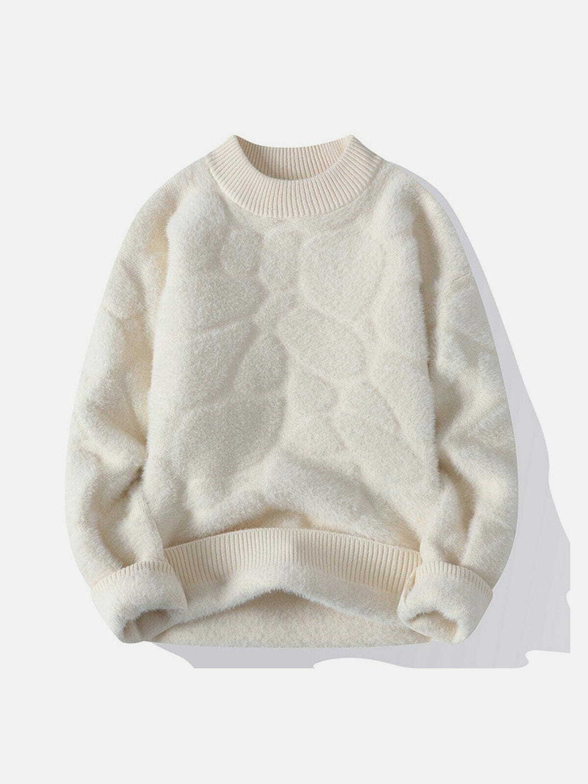 cozy mink fleece solid sweater y2k luxe comfort 2456