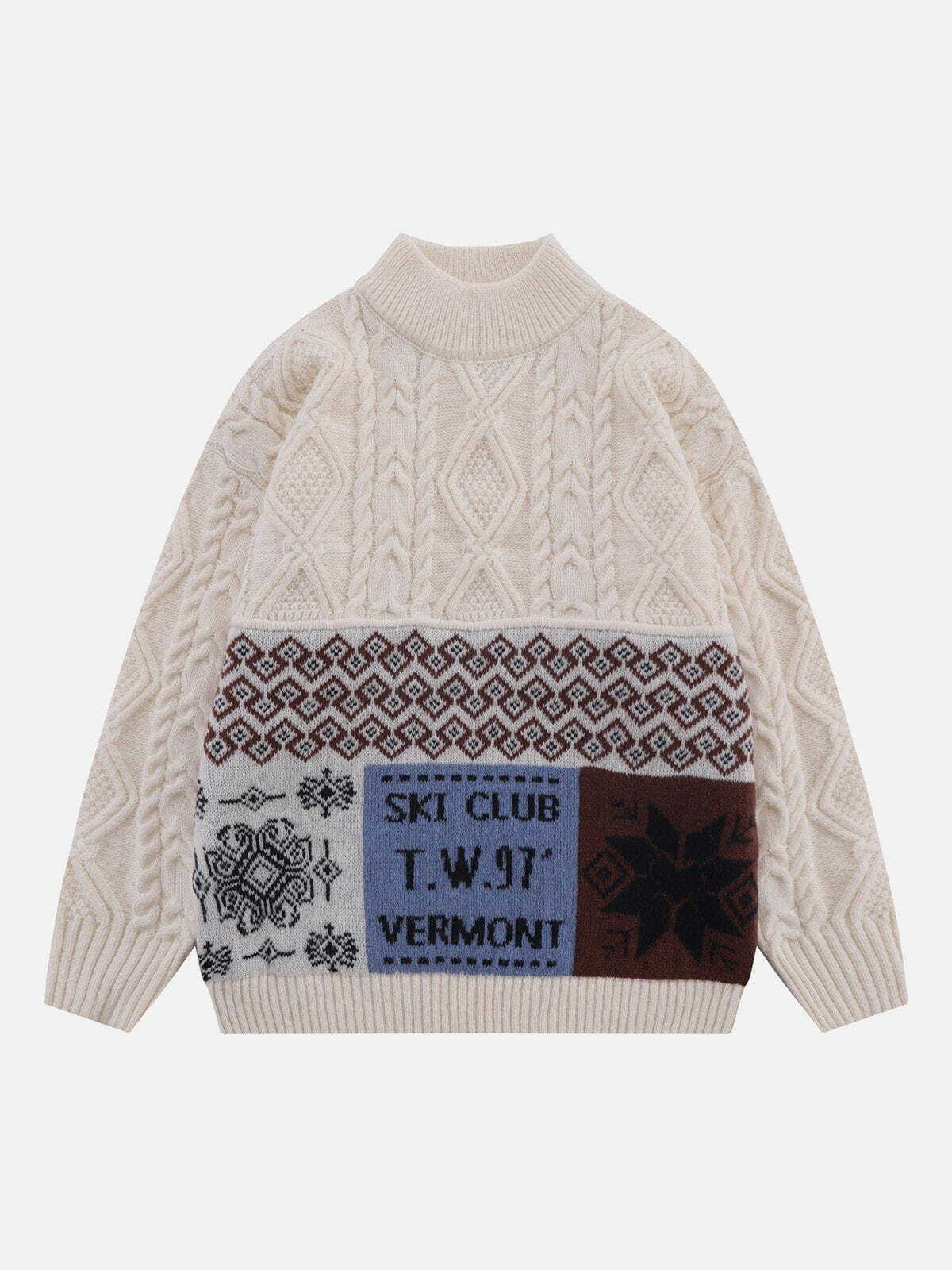 cozy twisted knit sweater retro comfort & urban chic 2680