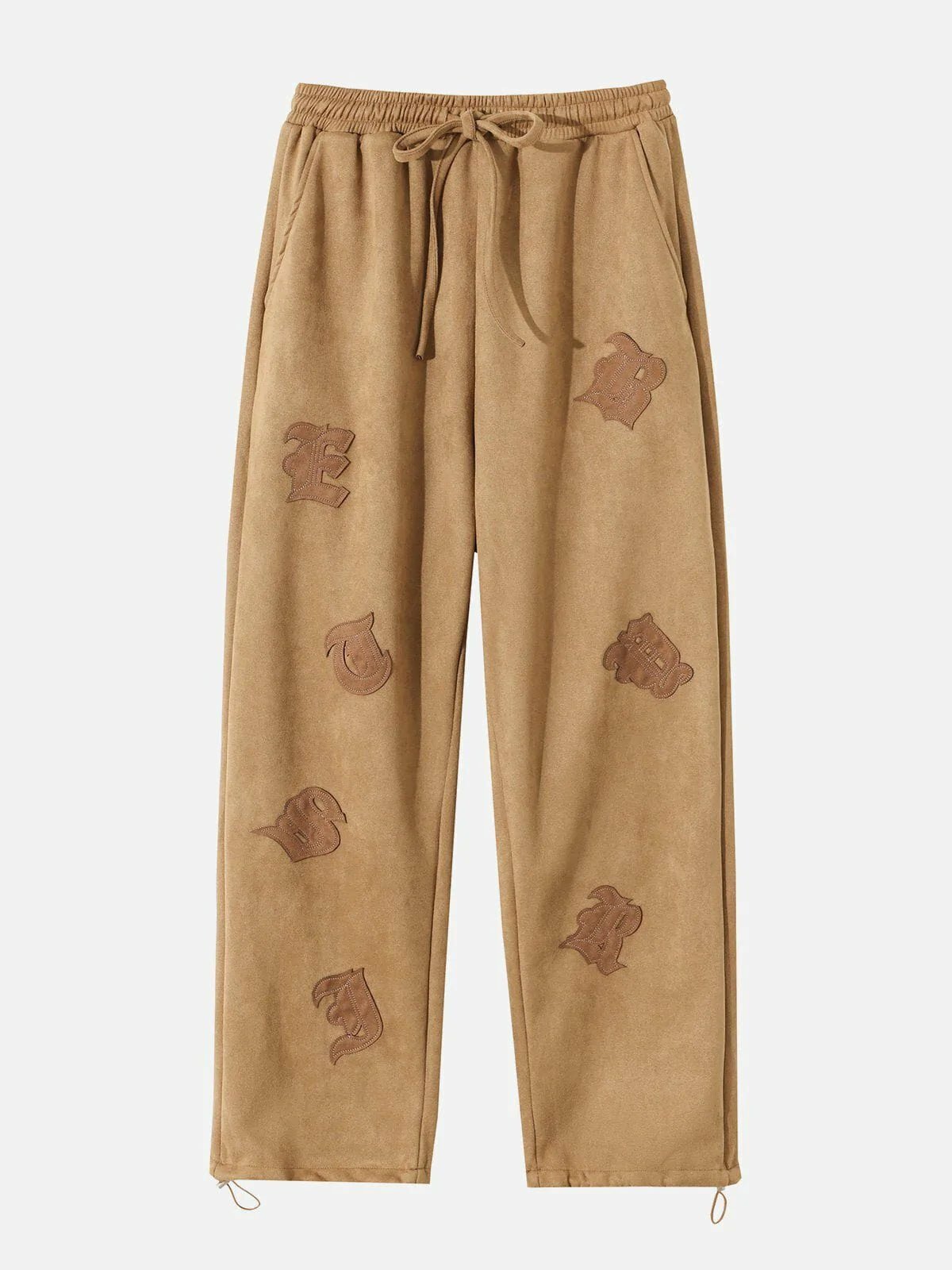 custom alphabet patch sweatpants edgy & youthful streetwear 8708