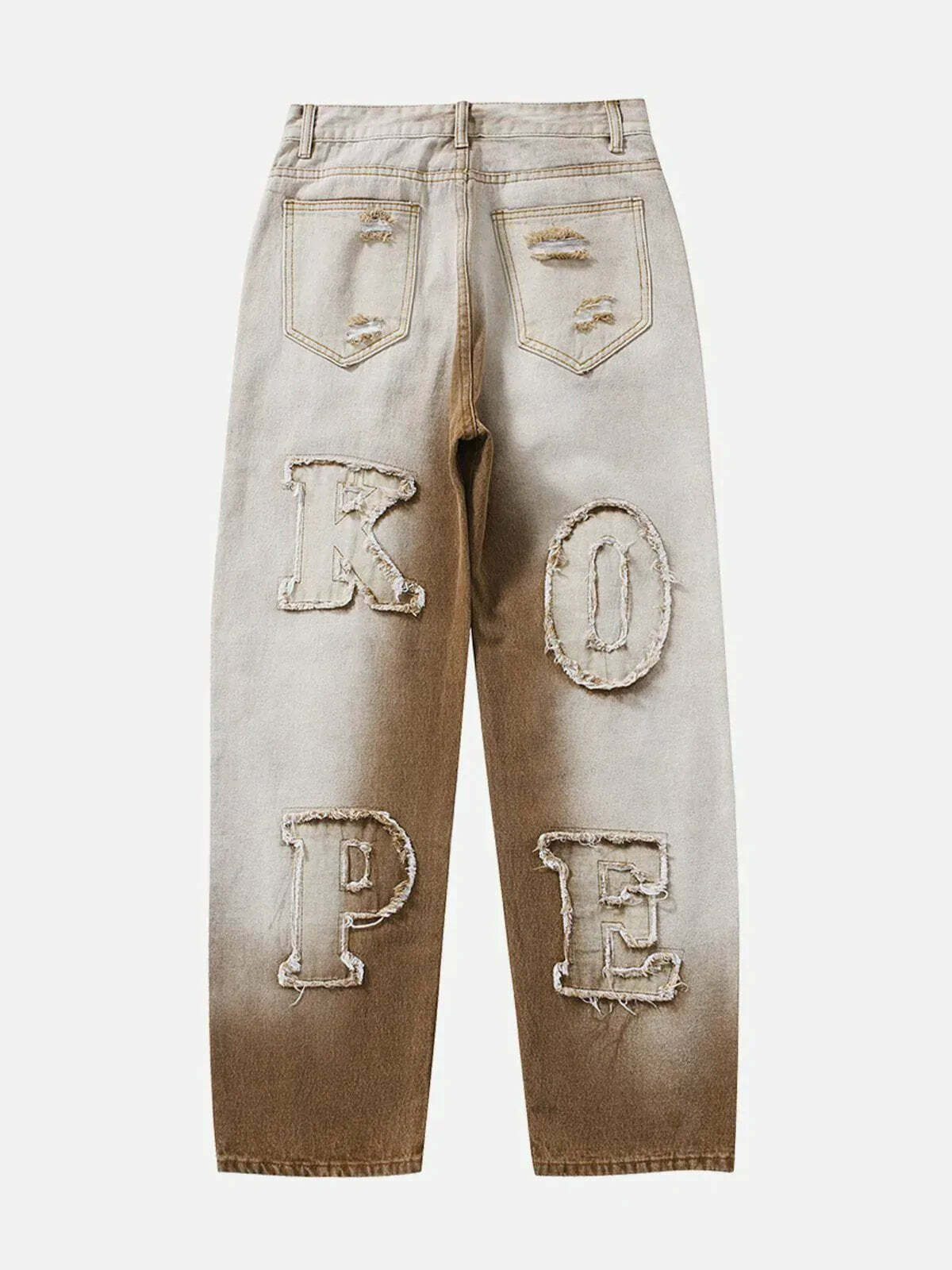 custom letter patch jeans edgy & trendy denim 5286