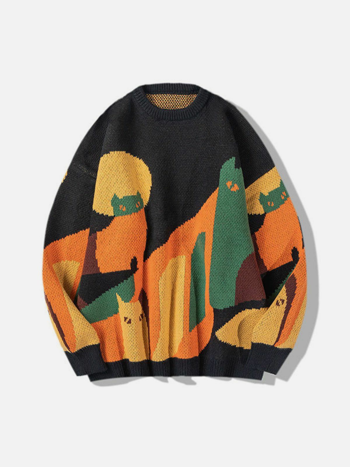 cute animal knit sweater quirky & cozy y2k essential 7367