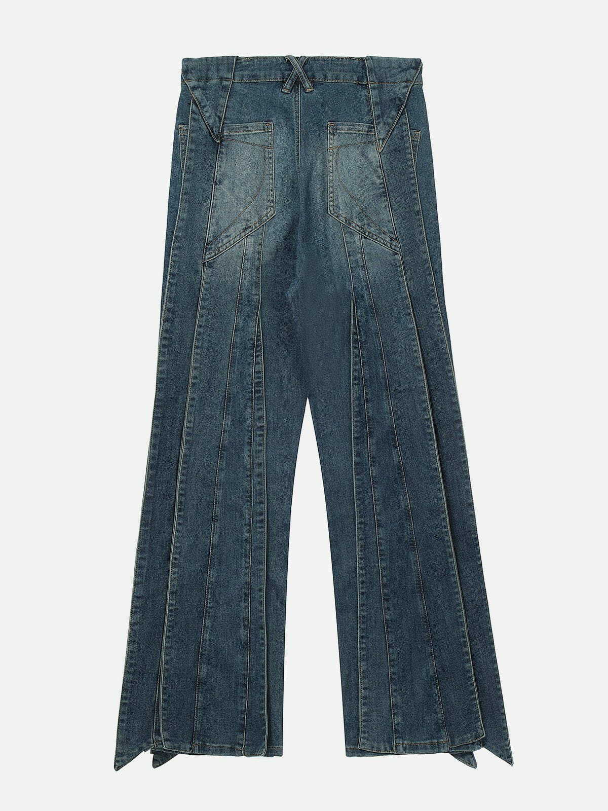 deconstructed split jeans edgy streetwear staple 4161
