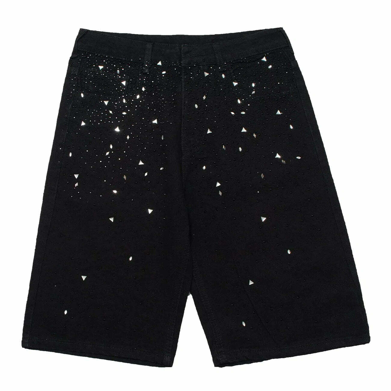 denim diamond shorts vintage sparkle & streetwear chic 4044