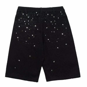 denim diamond shorts vintage sparkle & streetwear chic 6900