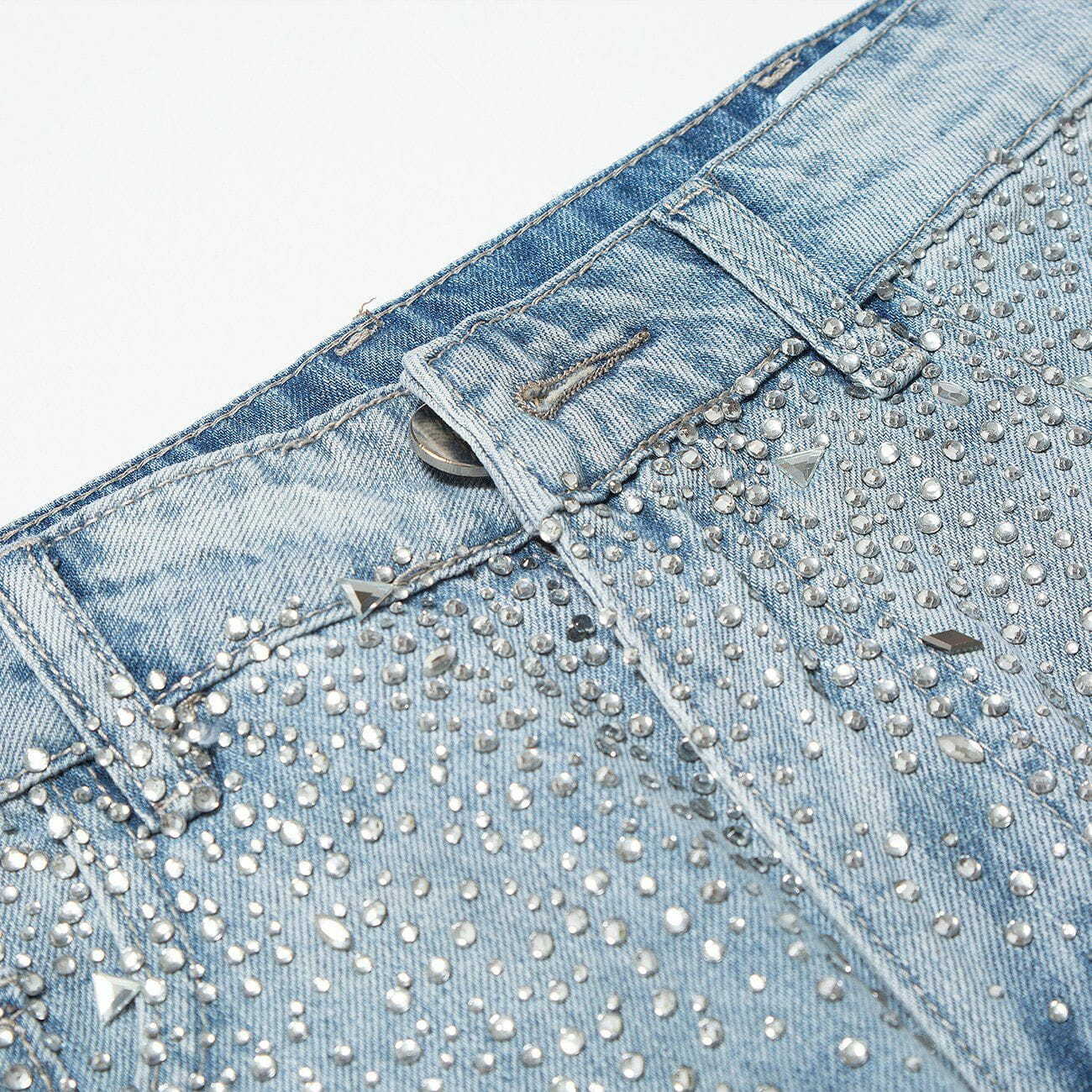 denim diamond shorts vintage sparkle & streetwear chic 7873