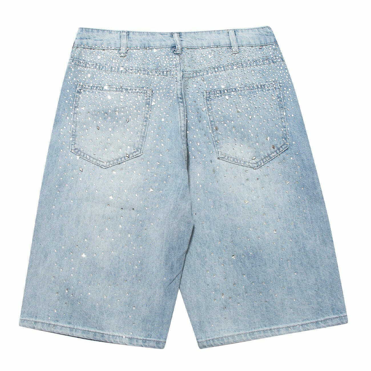 denim diamond shorts vintage sparkle & streetwear chic 8111