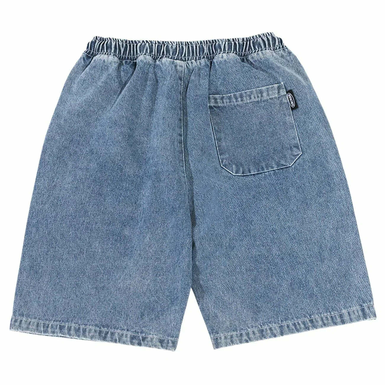denim letter embroidery shorts edgy y2k streetwear 5401