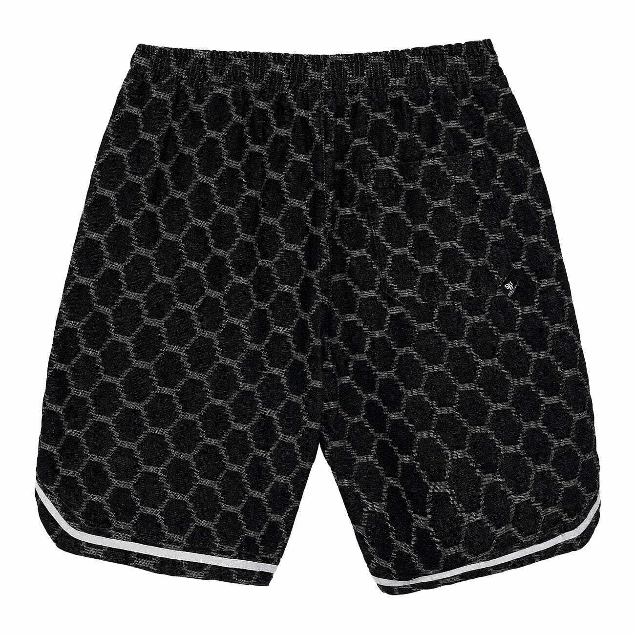 denim plaid embroidery shorts edgy & y2k streetwear trendsettter 3979