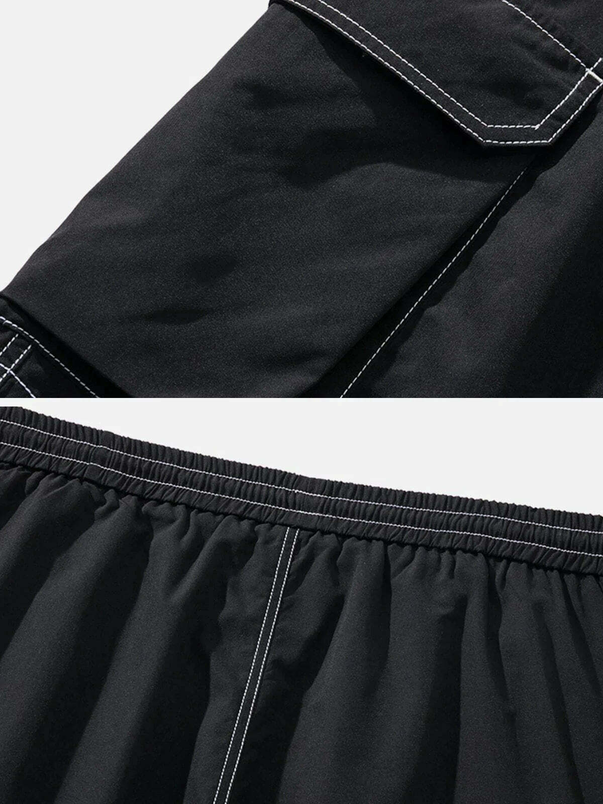 denim pocket panel shorts edgy streetwear essential 5273