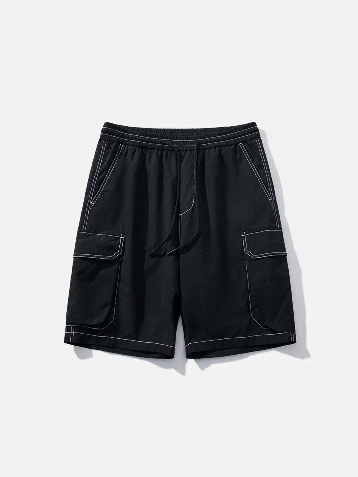 denim pocket panel shorts edgy streetwear essential 7116