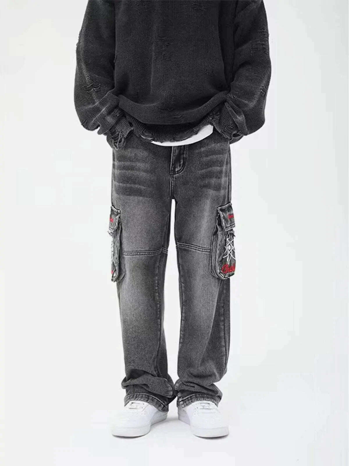 denim slim fit jeans sleek & edgy streetwear 6815