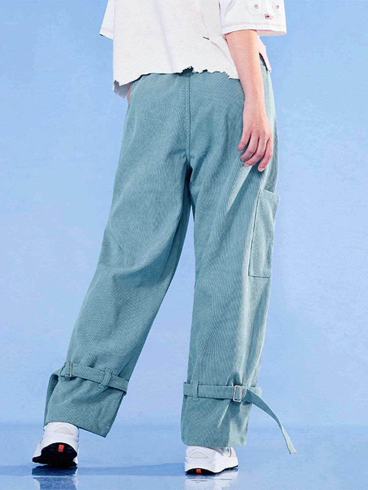 dimensional print leg straps pants edgy & vibrant streetwear 4048