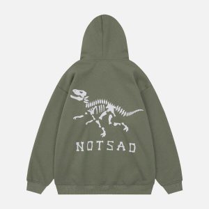 dinosaur skeleton hoodie edgy & vibrant streetwear 1364