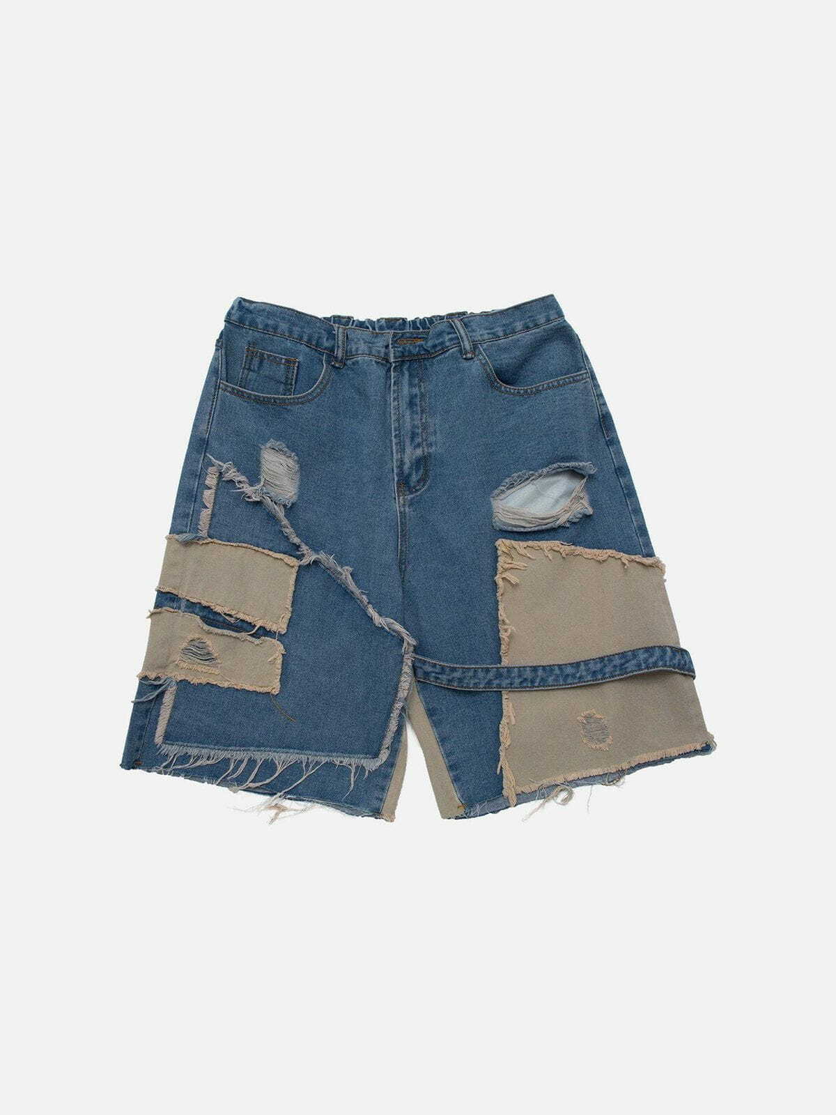 distressed denim shorts edgy urban essential 7423