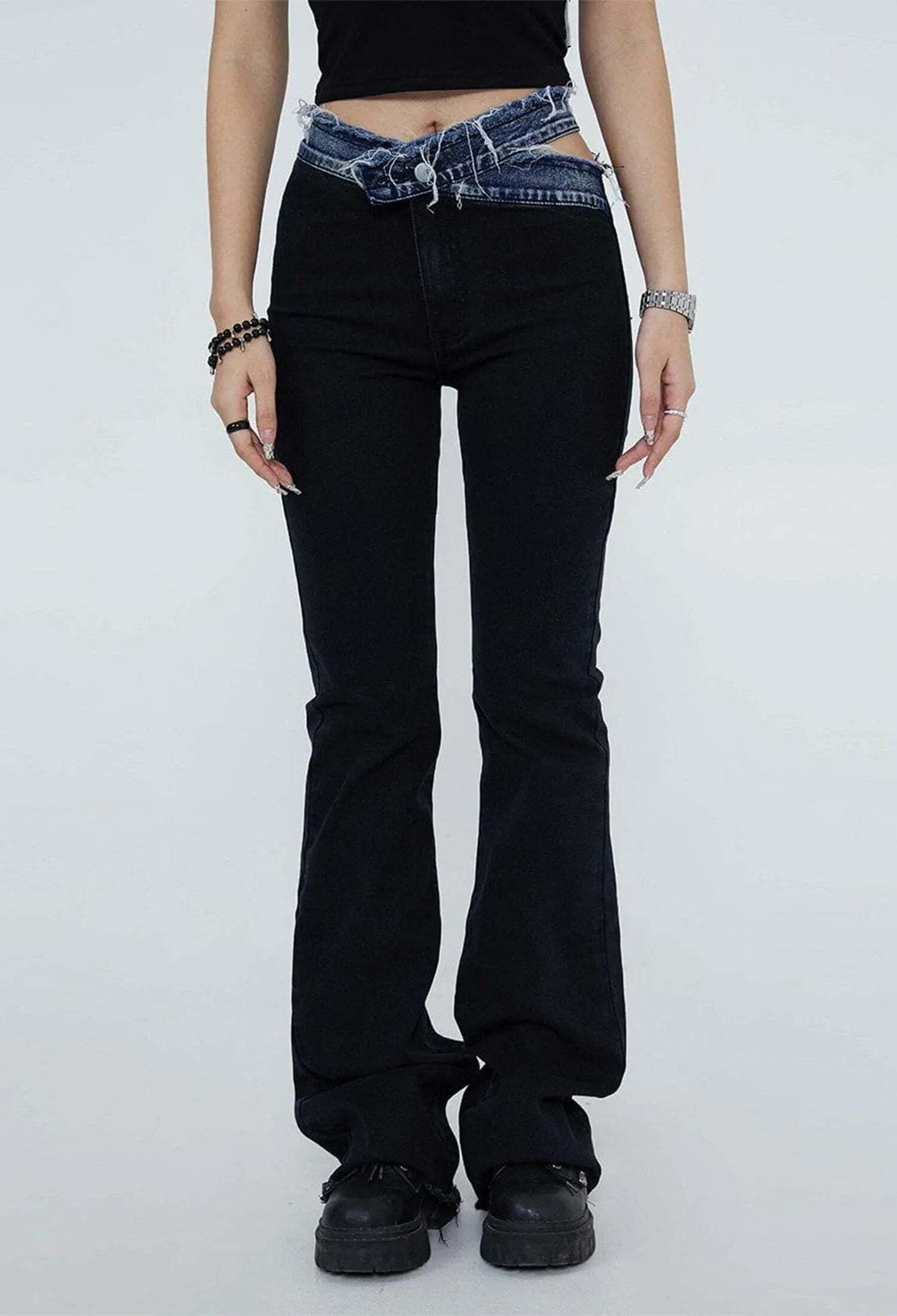 distressed slim fit jeans edgy vintage streetwear 5588