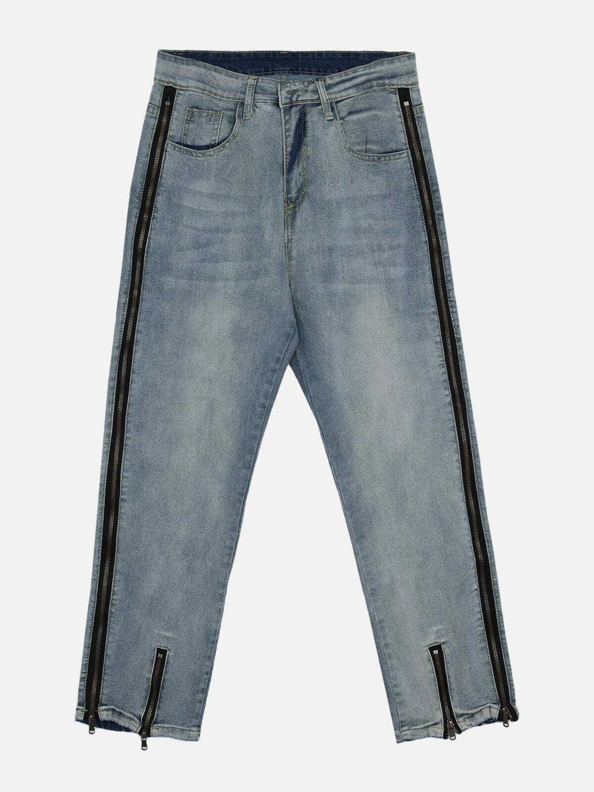 distressed zip jeans edgy & vintage streetwear 1522