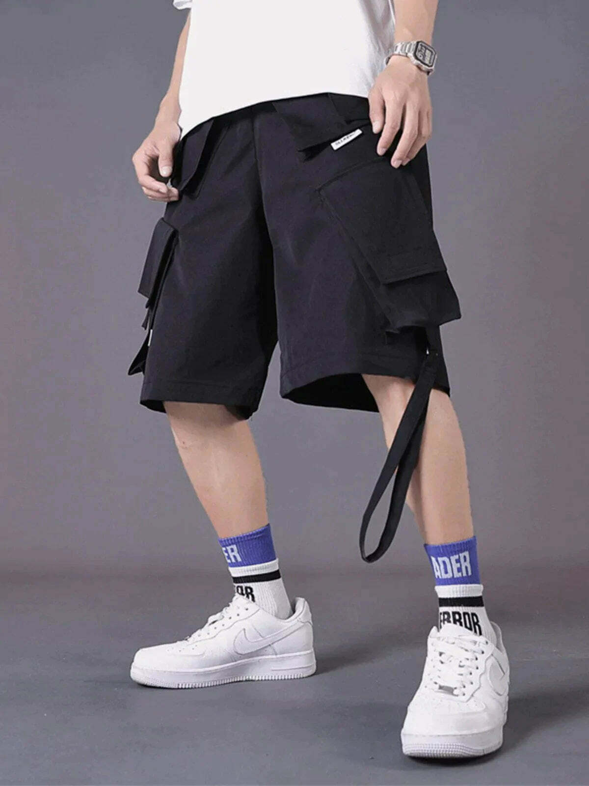 drawstring cargo shorts urban streetwear essential 4762