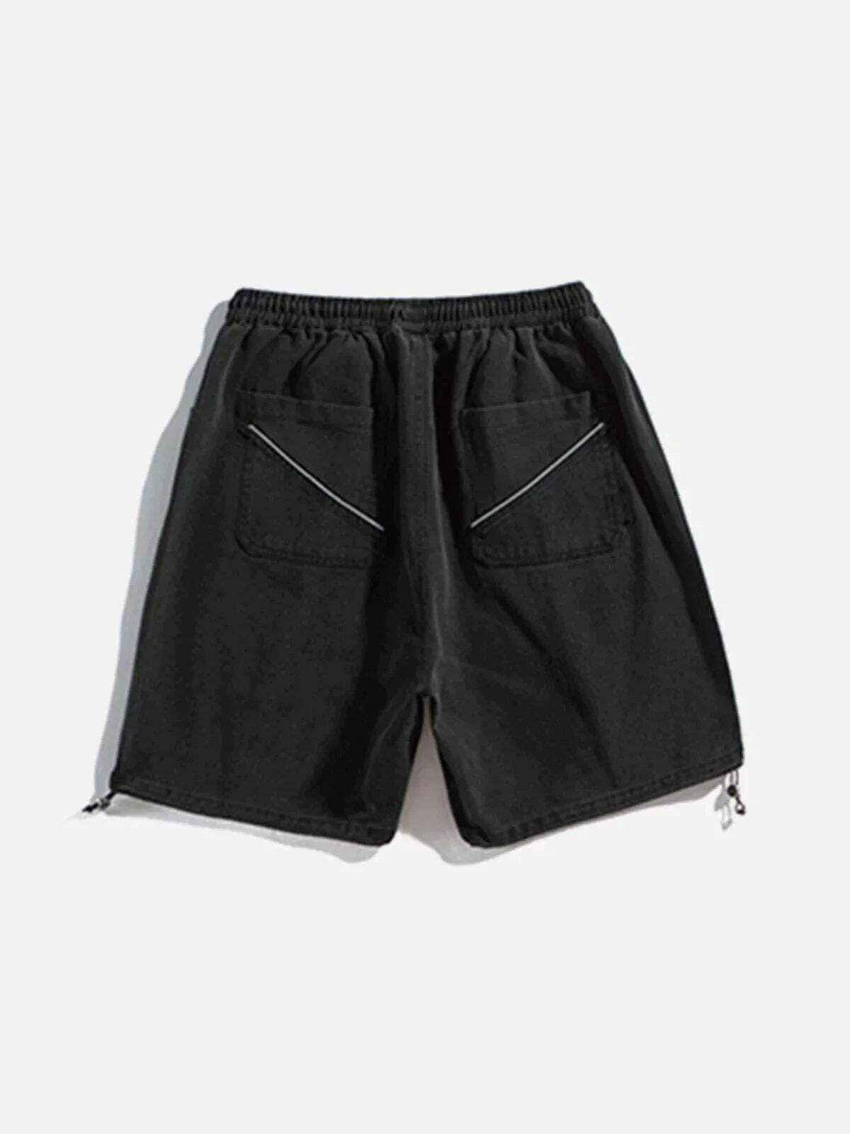 drawstring label shorts edgy urban streetwear 2684