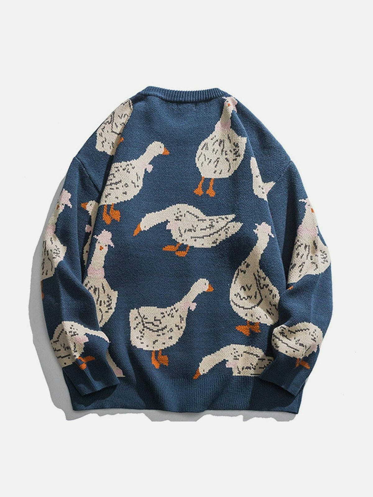 duck logo knit sweater quirky & y2k fashion essential 1724