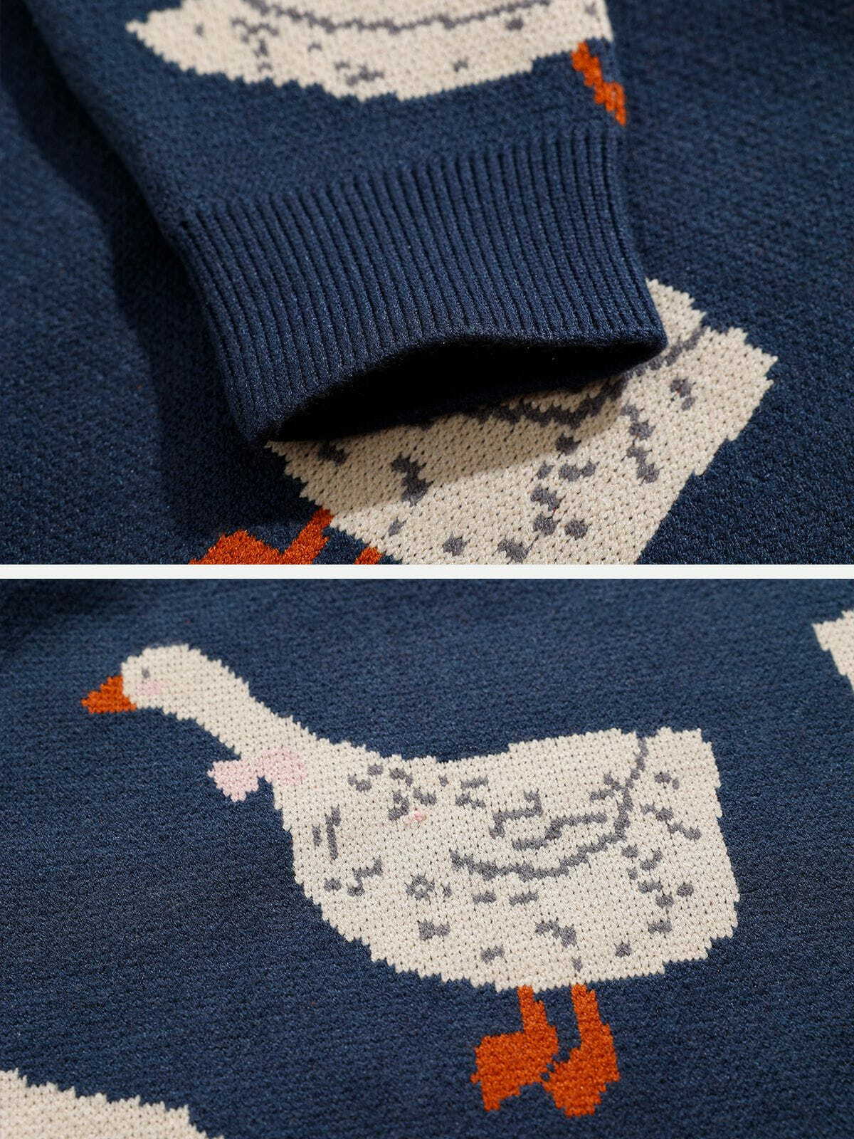 duck logo knit sweater quirky & y2k fashion essential 4961