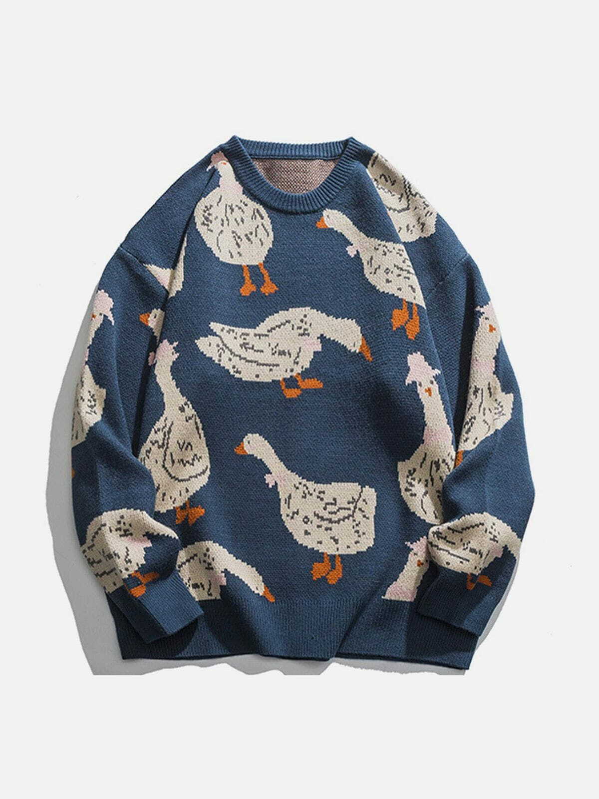 duck logo knit sweater quirky & y2k fashion essential 6204
