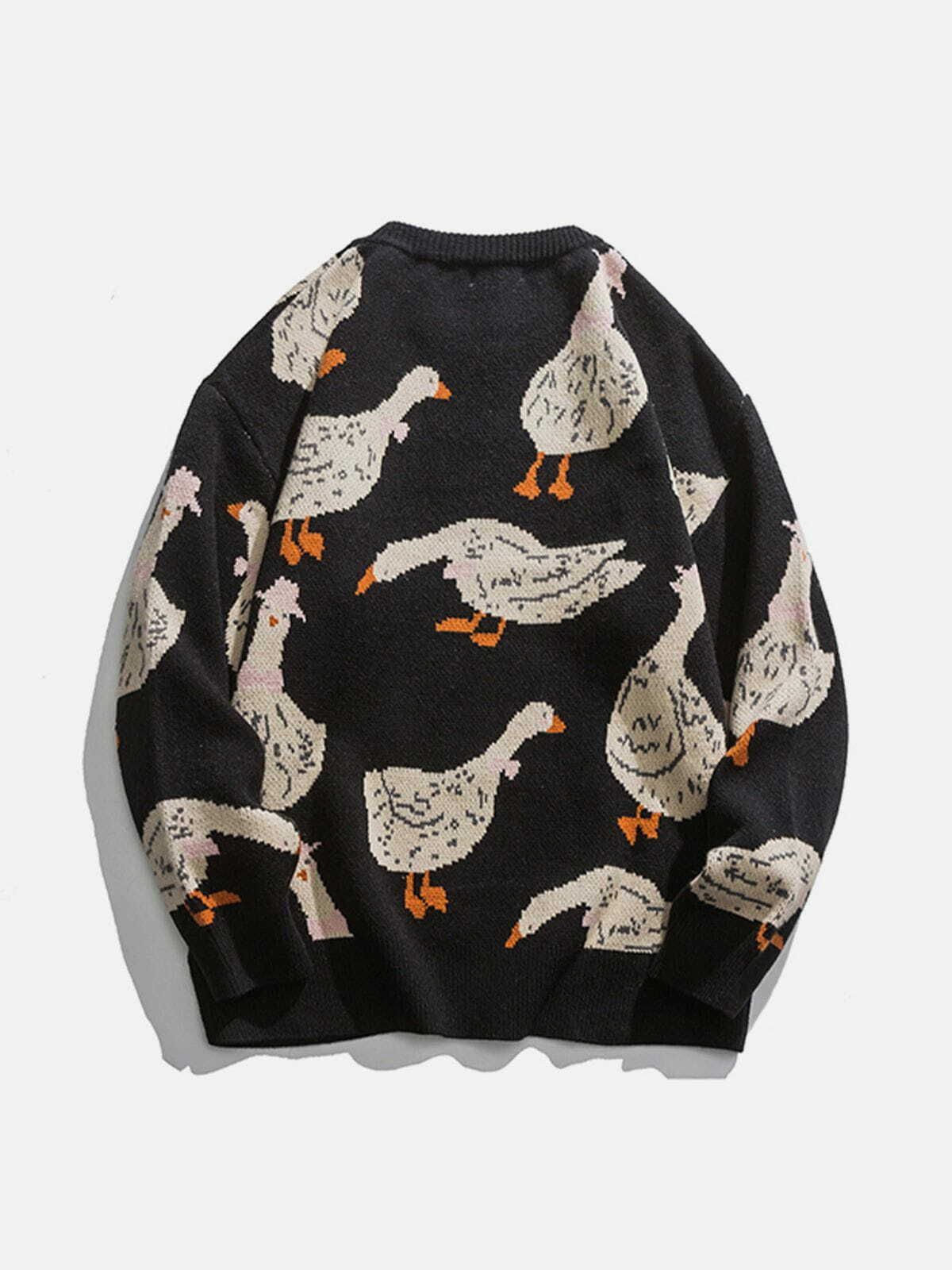 duck logo knit sweater quirky & y2k fashion essential 6941