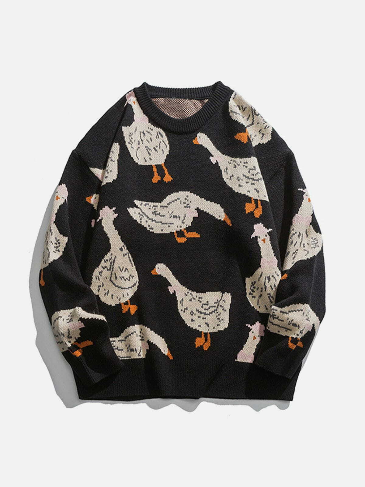 duck logo knit sweater quirky & y2k fashion essential 7187