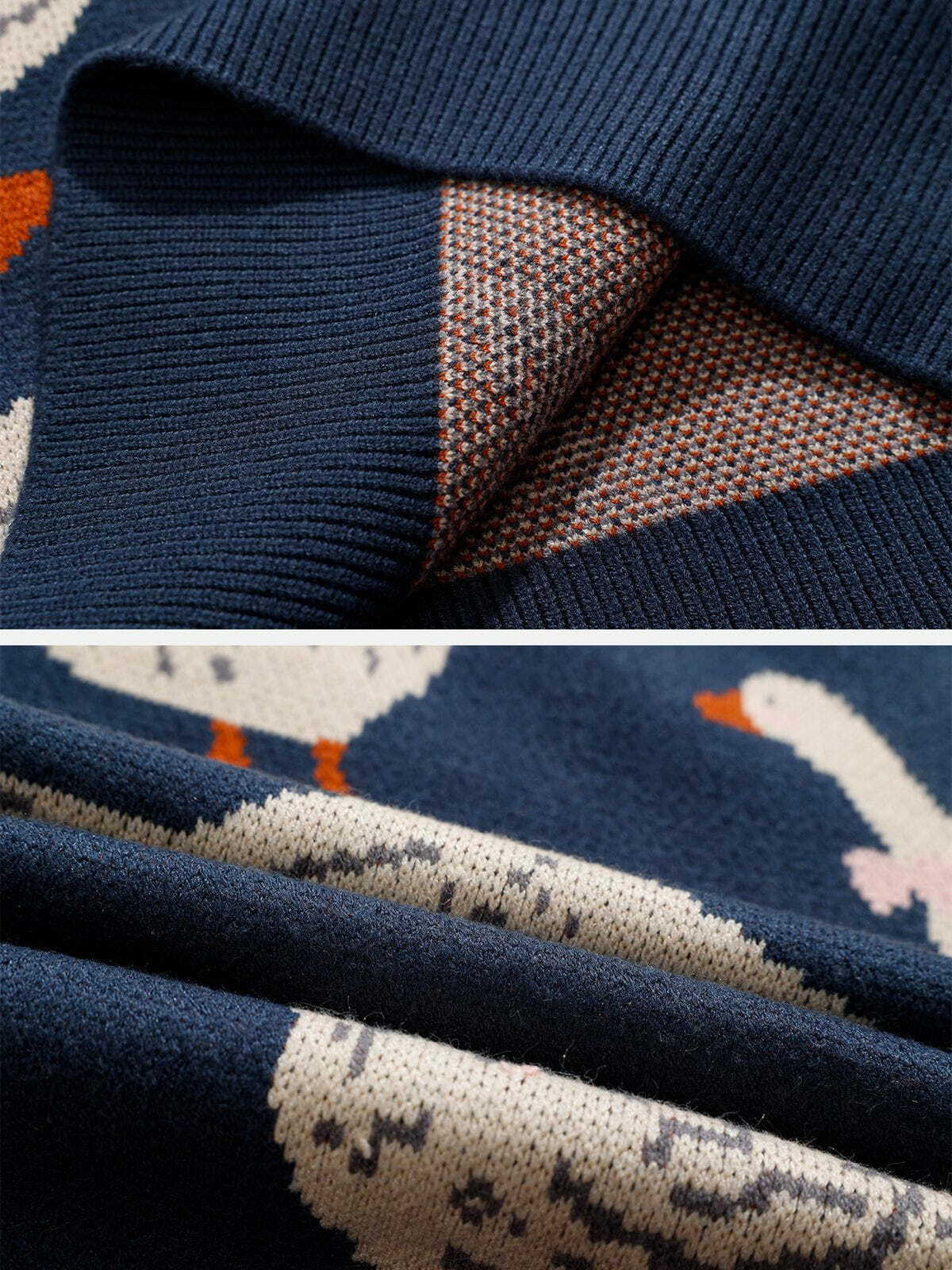 duck logo knit sweater quirky & y2k fashion essential 8134