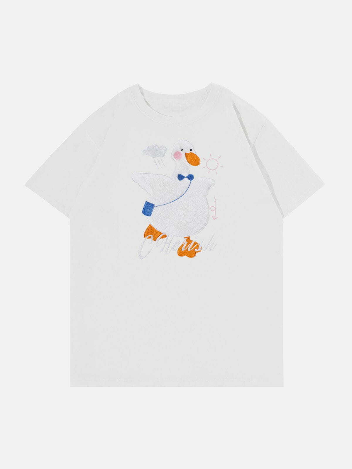 duck patchwork tee quirky streetwear chic 6417